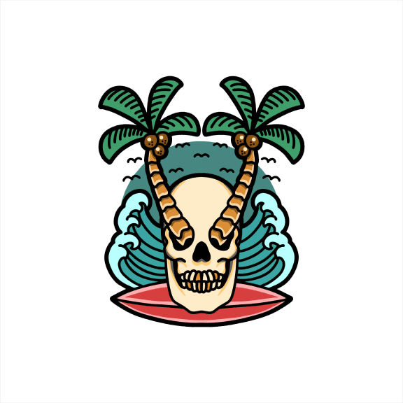 Skull with trees